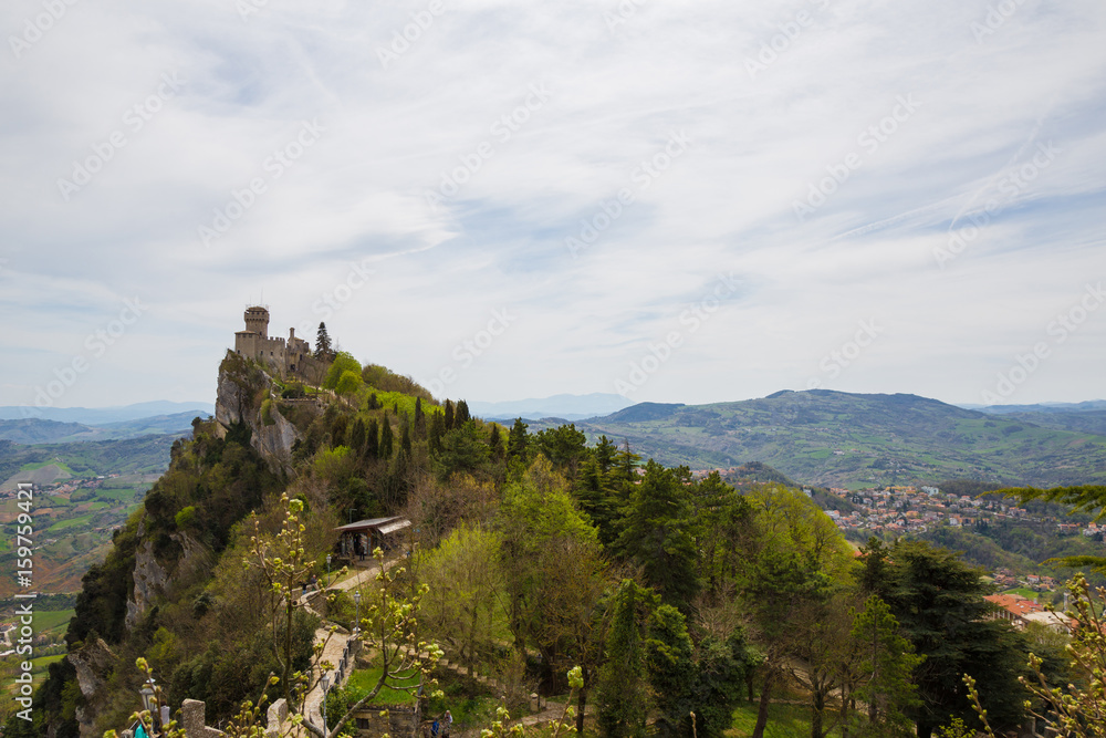 Rocca Cesta or Second Tower in San Marino.Republic of San Marino.