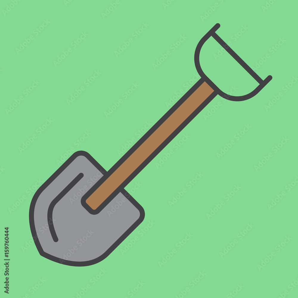 Shovel filled outline icon, line vector sign, linear colorful pictogram. Symbol, logo illustration Shovel filled outline icon, line vector sign, linear colorful pictogram. Symbol, logo illustration
