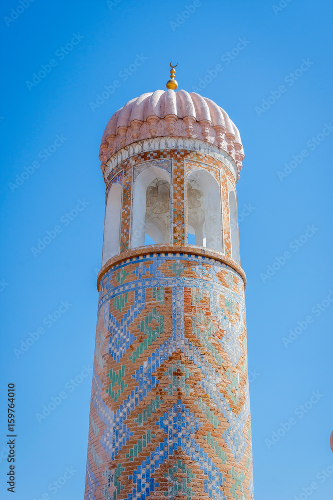 Minaret of Hazrat Khizr mosque, Samarkand, Uzbekistan
