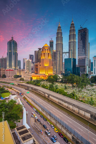 Kuala Lumpur. Cityscape image of Kuala Lumpur, Malaysia during twilight blue hour.