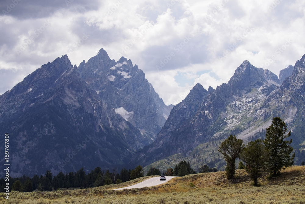 Mountain landscape and cloudy sky Mountain landscape and cloudy sky