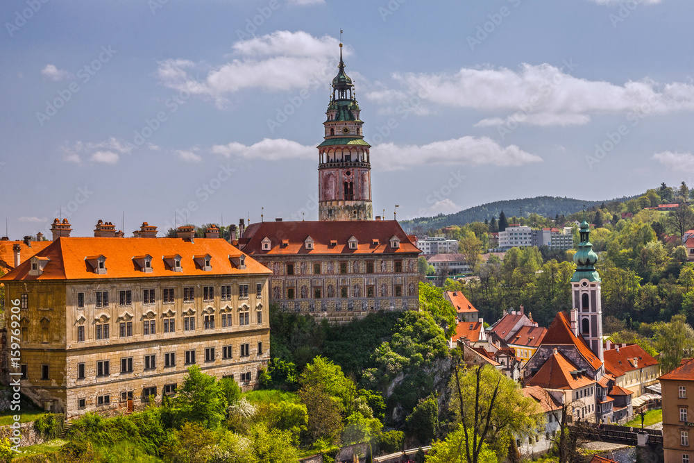Obraz premium Cesky Krumlov old rural town, Czech Republic.