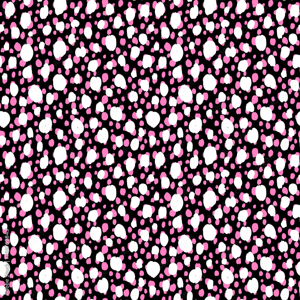 Polka Dot pattern.Textile ink brush strokes texture in doodle grunge style. Polka Dot pattern.Textile ink brush strokes texture in doodle grunge style.