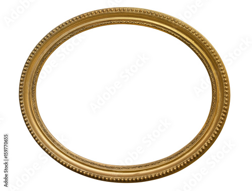 Obraz na płótnie Gold oval picture frame. Isolated over white w salonie