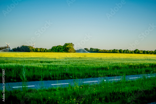 Beautiful green nature in Europe from the road