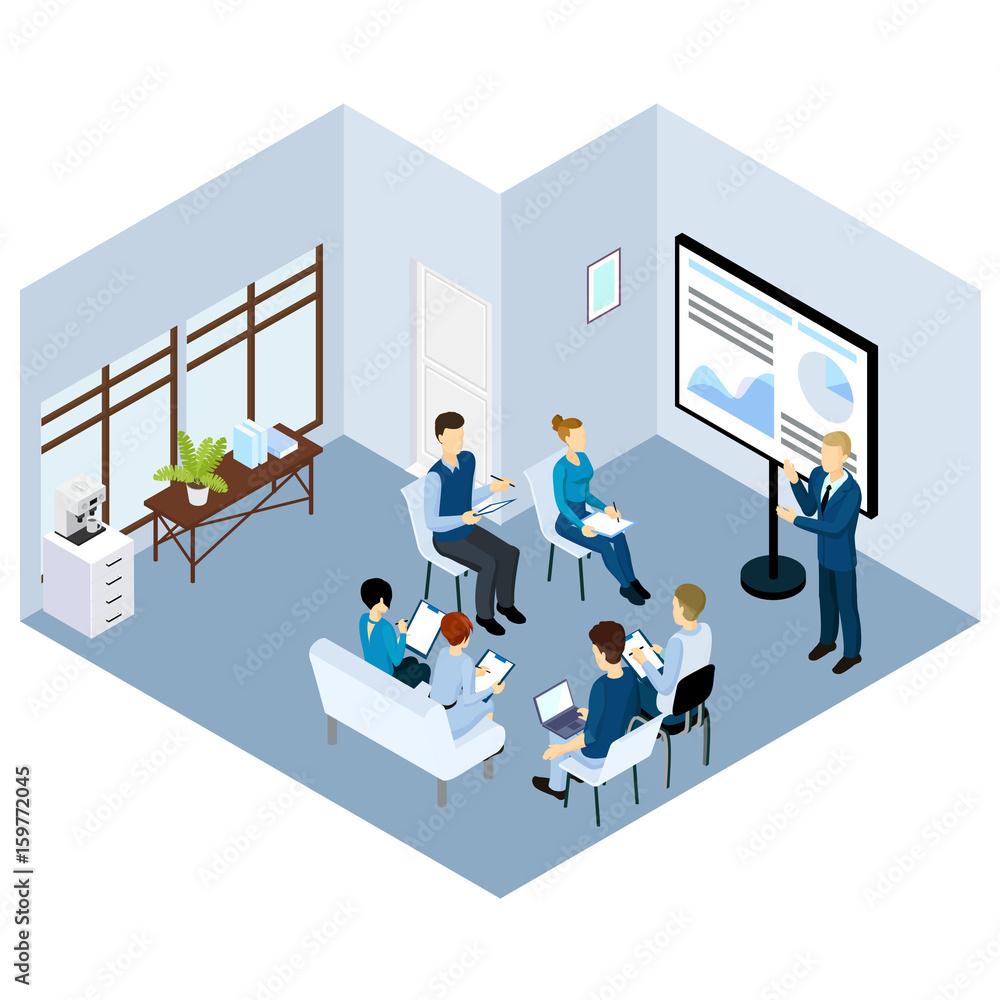 Isometric Coaching Characters Concept Isometric Coaching Characters Concept