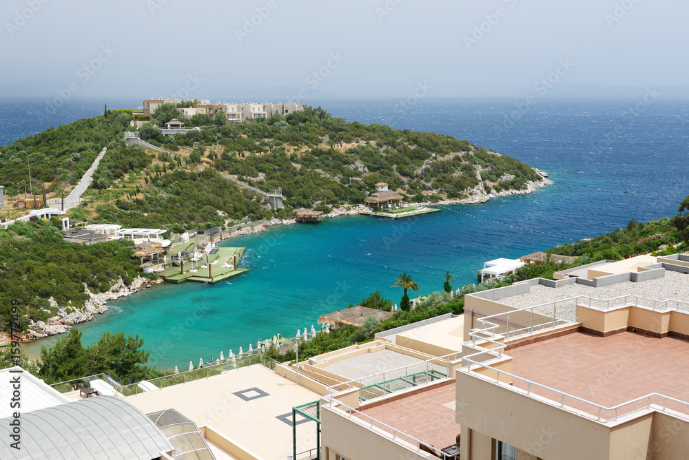 Obraz premium The beach at luxury hotel, Bodrum, Turkey