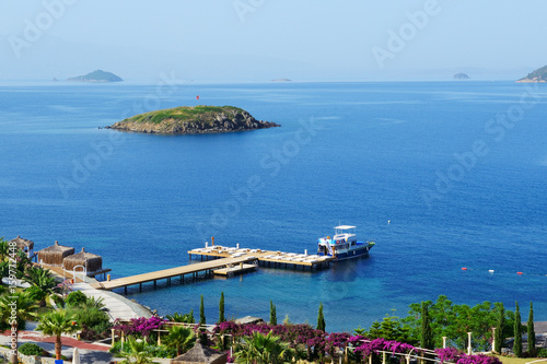 The beach at luxury hotel, Bodrum, Turkey