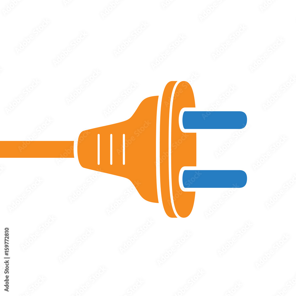 AC power plug icon isolated. AC power plug icon isolated.