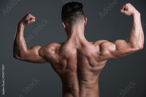 man with muscular body and back