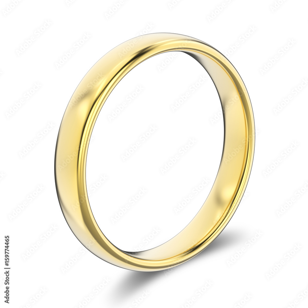 3D illustration classic yellow gold ring 3D illustration classic yellow gold ring