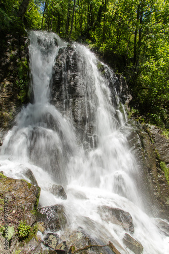 The Keivu waterfall in the vicinity of the Krasnaya Polyana of the Krasnodar Territory