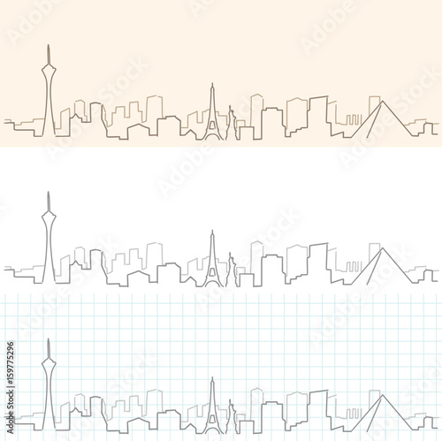 Las Vegas Hand Drawn Skyline