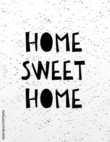 Hand drawn calligraphy lettering home sweet home.
