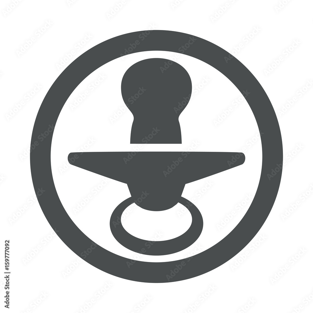 Icono plano chupete vertical en circulo color gris Icono plano chupete vertical en circulo color gris