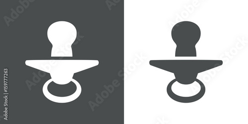 Icono plano chupete vertical gris y blanco