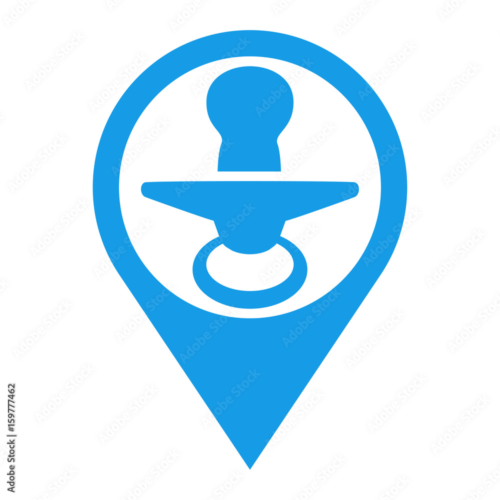 Icono plano localizacion chupete vertical azul Icono plano localizacion chupete vertical azul