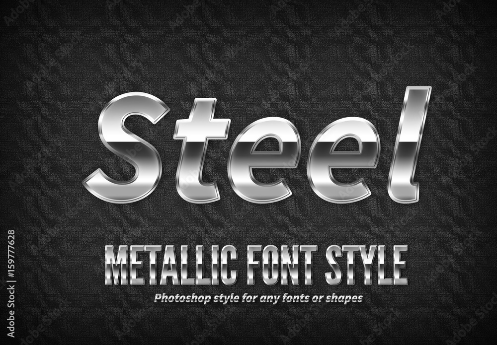 Chrome Text Style Set 3 Stock Template Adobe Stock