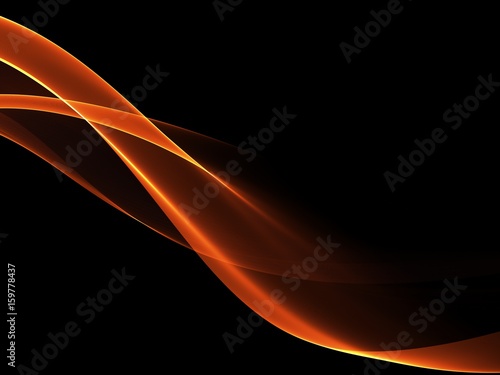 Abstract wave orange and black background 
