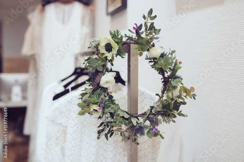 Couronne de fleurs décoration intérieur