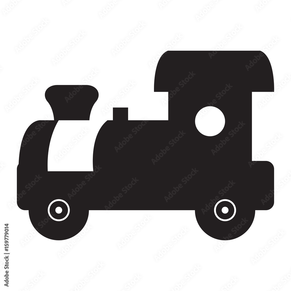 Isolated silhouette of a train toy, Vector illustration
