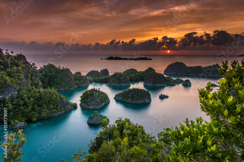 Indonesia superb sunset in Papua photo