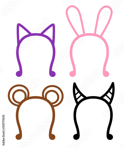 Hoop on head set vector illustration hoop ears