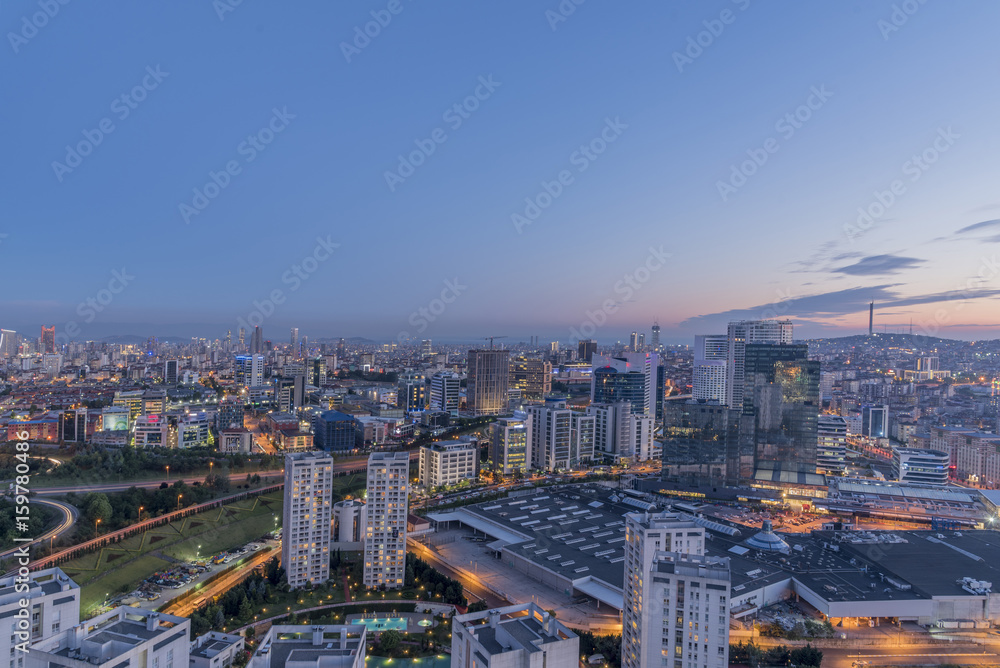Obraz premium night view from umraniye business center