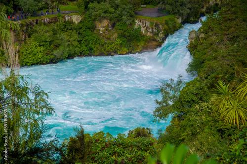 Powerful Huka Falls on the Waikato River near Taupo North Island New Zealand