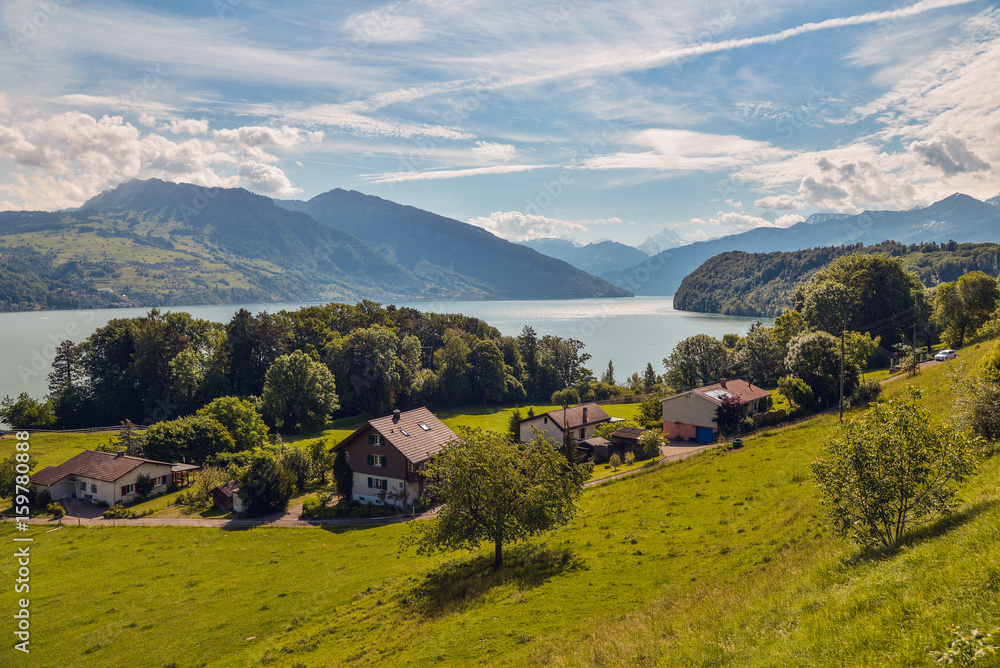 Obraz premium Landscape in Switzerland in June 2017