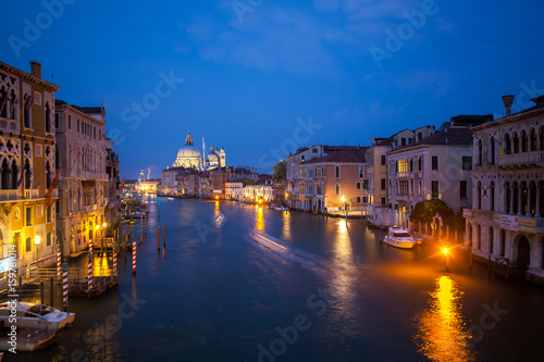 Panoramic view of famous Canal Grande from Rialto Bridge in Venice  Italy