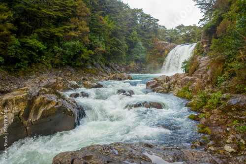 Tawhai Falls in Tongariro National Park  on the North Island  New Zealand. This stunning winter s day provided a stunning shot of the falls. Wonderful for any adventurous ideas and concepts