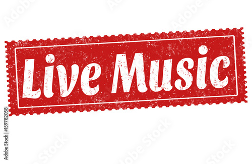 Live music sign or stamp
