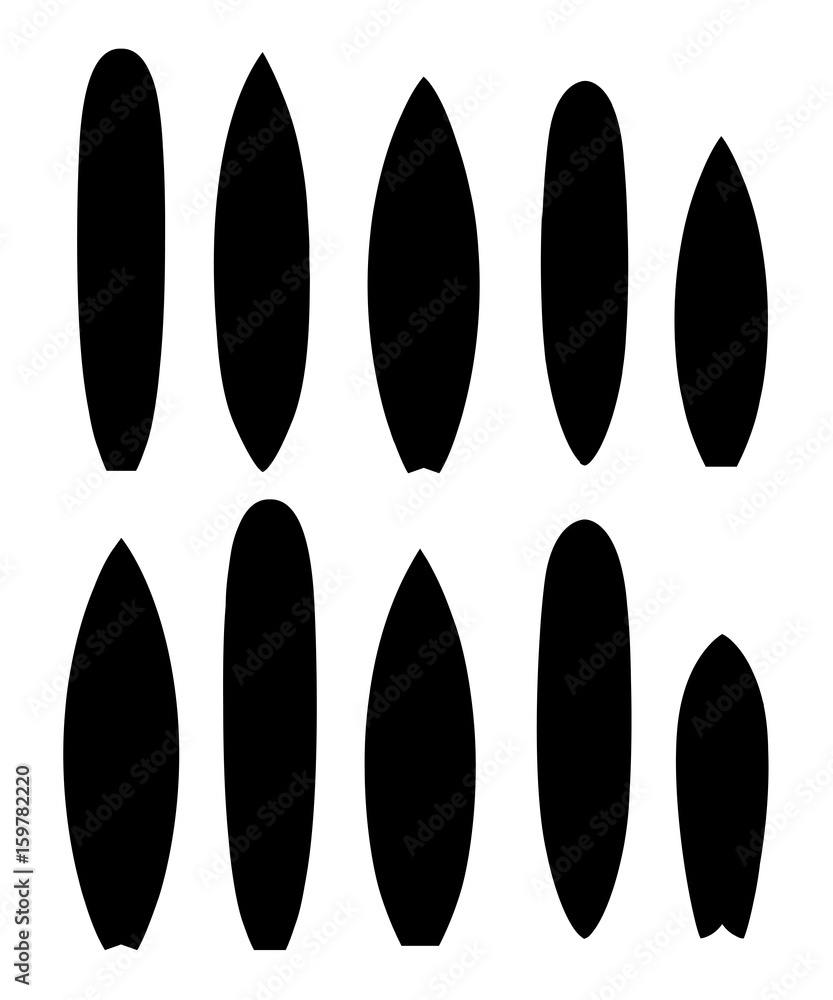 Vector surfboard illustration in flat style design Isolated on white ...