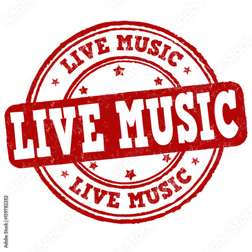 Live music sign or stamp
