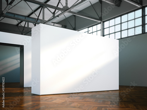Blank wall in modern museum. 3d rendering photo