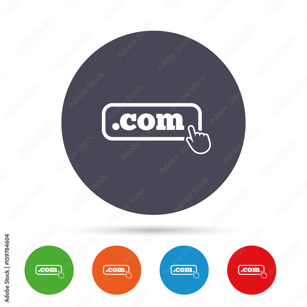 Domain COM sign icon. Top-level internet domain. Domain COM sign icon. Top-level internet domain.