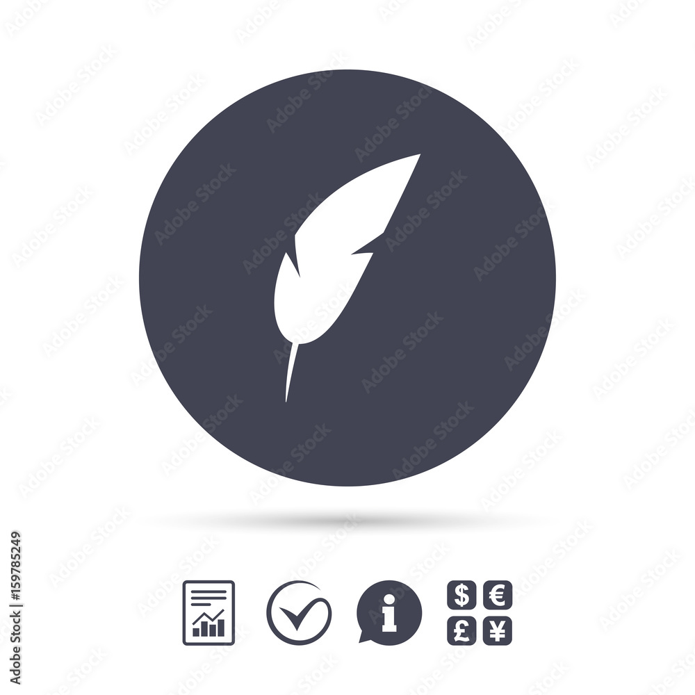 Feather sign icon. Retro pen symbol. Feather sign icon. Retro pen symbol.