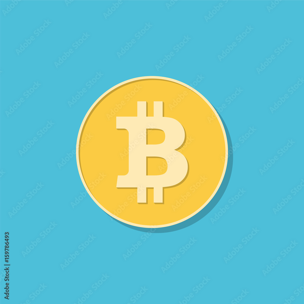 Bitcoin cryptocurrency icon flat design. Vector illustration Bitcoin cryptocurrency icon flat design. Vector illustration