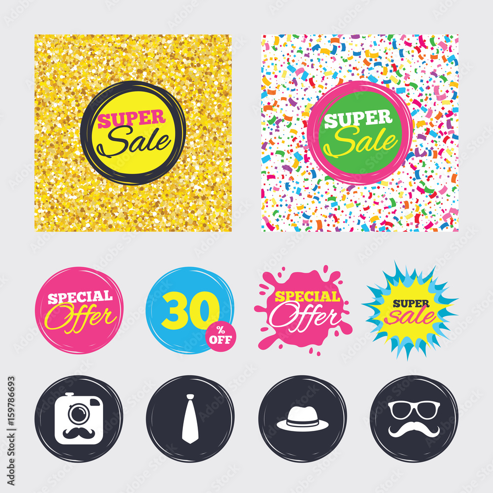 Hipster photo camera icon. Glasses symbol. Hipster photo camera icon. Glasses symbol.