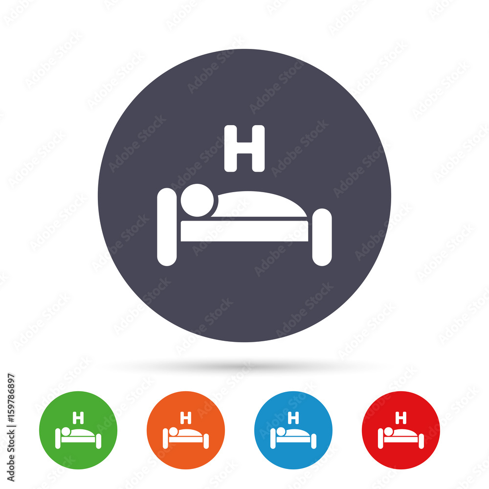 Hotel sign icon. Rest place. Sleeper symbol. Hotel sign icon. Rest place. Sleeper symbol.