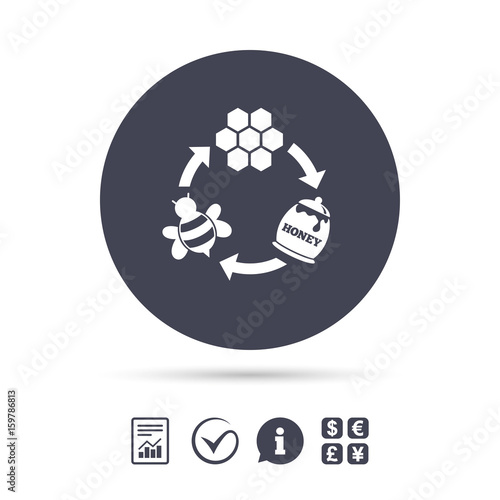 Producing honey and beeswax sign icon.