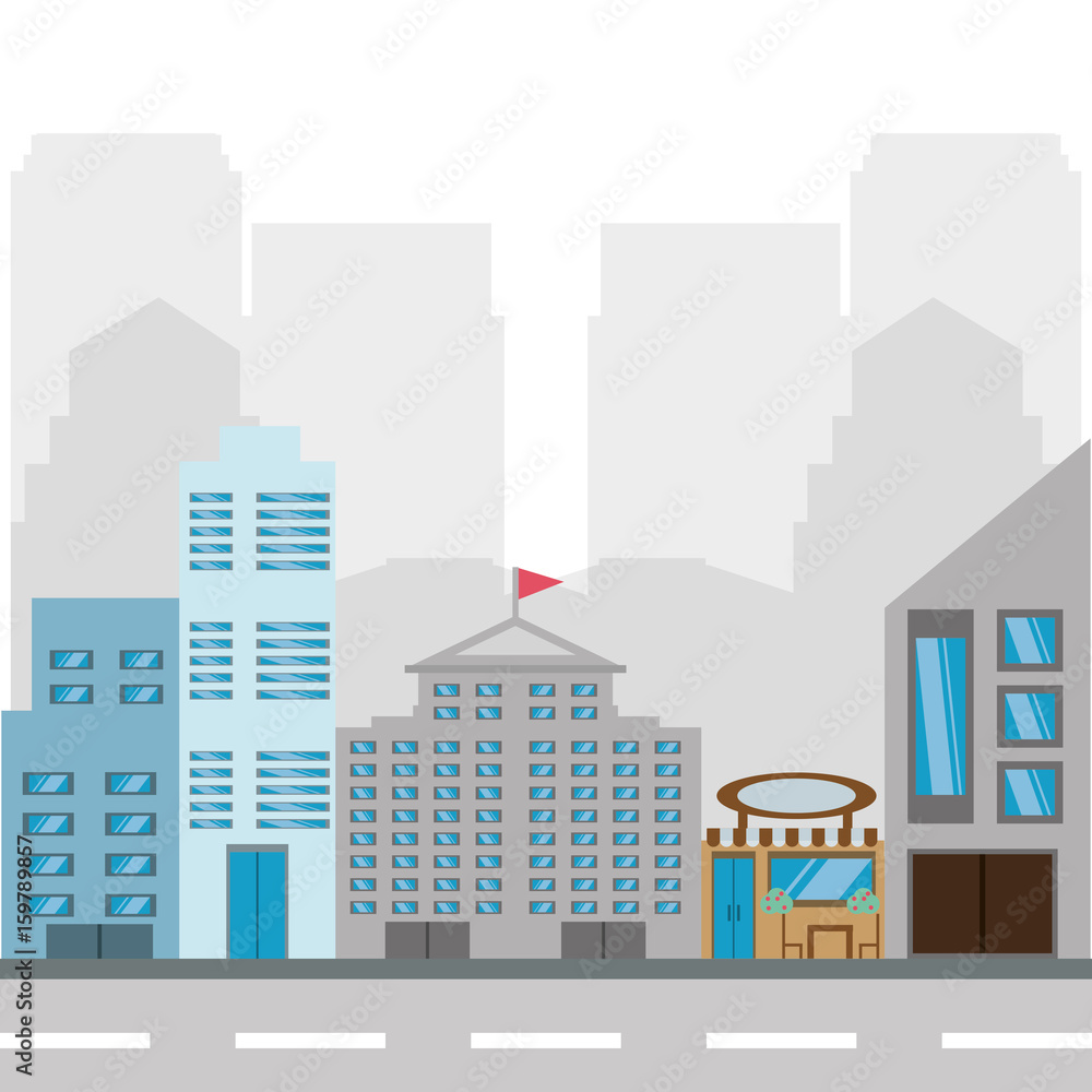 cityscape building with street metropolis vector illustration cityscape building with street metropolis vector illustration