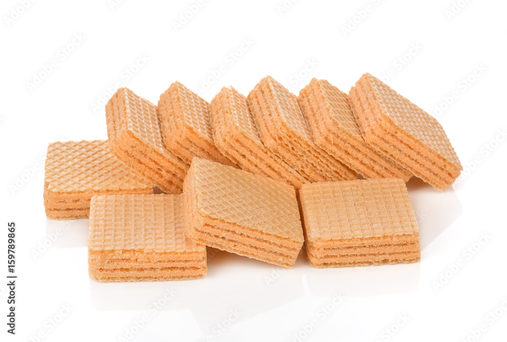 Waffle cake dessert isolated on white background Waffle cake dessert isolated on white background