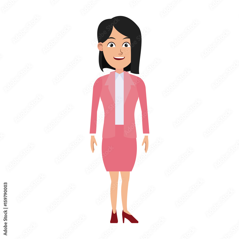 business woman standing cartoon employee vector illustration business woman standing cartoon employee vector illustration