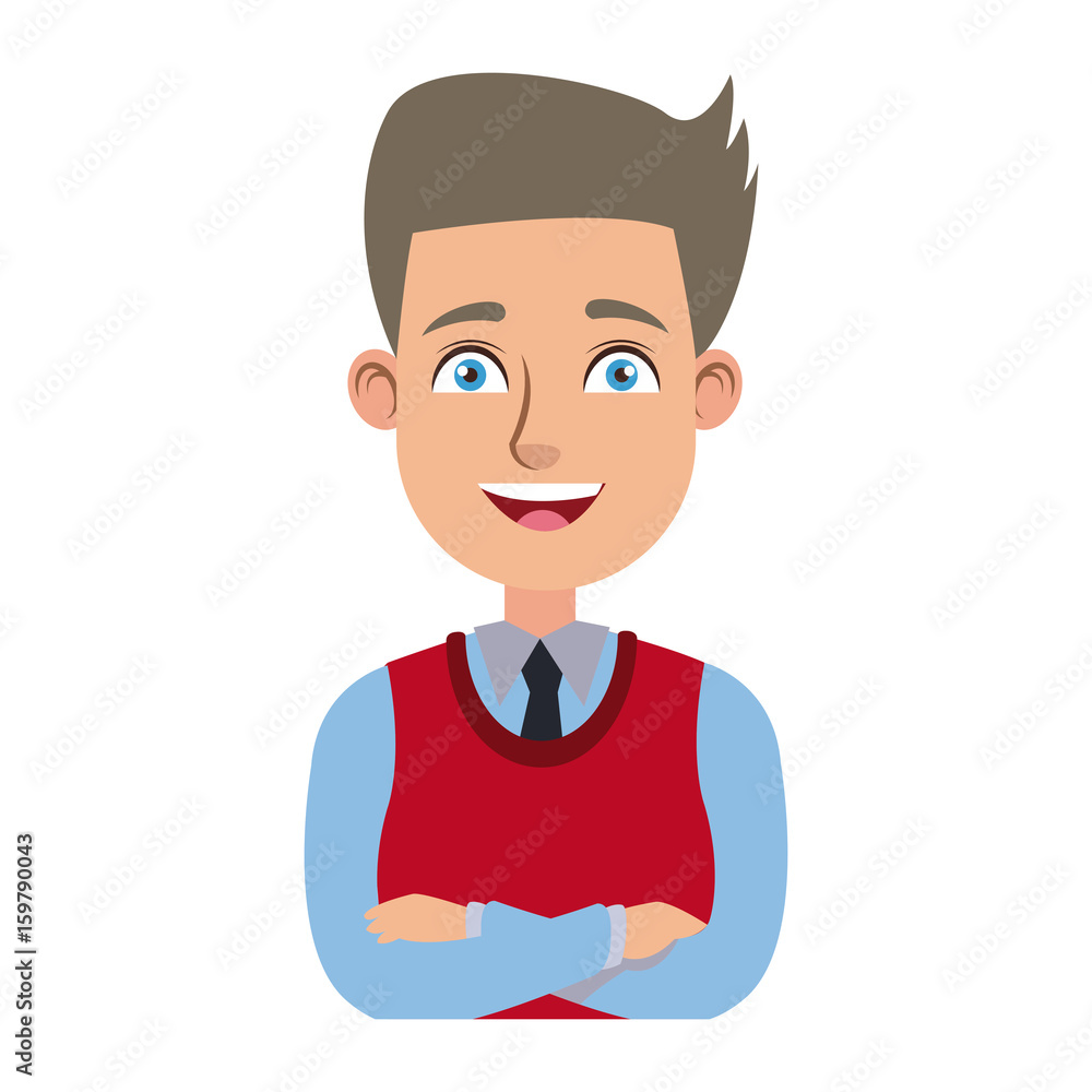 businessman profile male portrait man character vector illustration