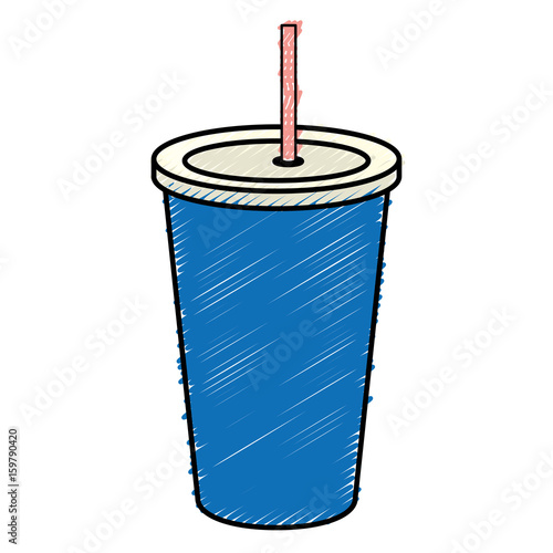 soda drink in plastic cup vector illustration design