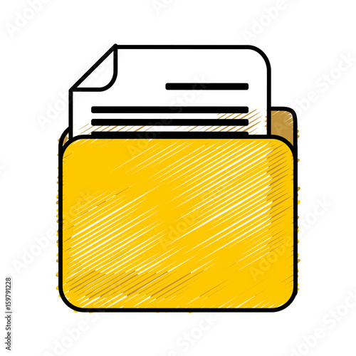 documents folder icon over white background vector illustration