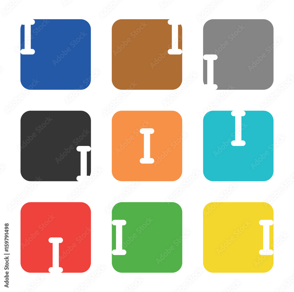Logo element, letter I in square Logo element, letter I in square