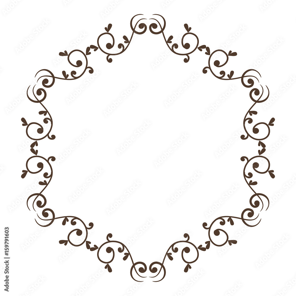 Elegant Victorian style frame vector illustration design